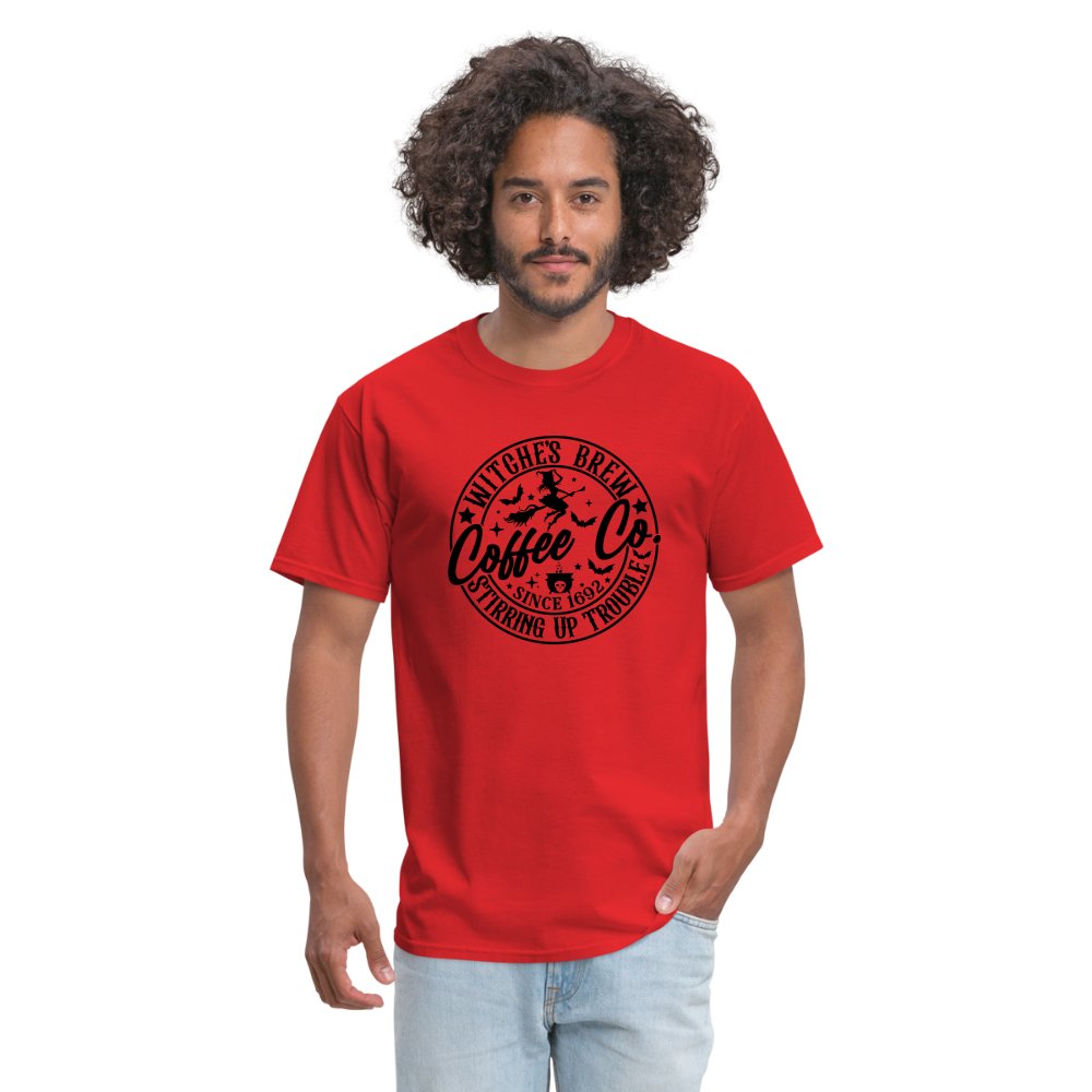 Witches Brew Coffee Co, Stirring Up Trouble Since 1692 T-Shirt - red