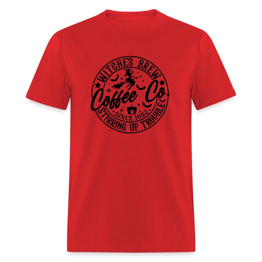 Witches Brew Coffee Co, Stirring Up Trouble Since 1692 T-Shirt - red