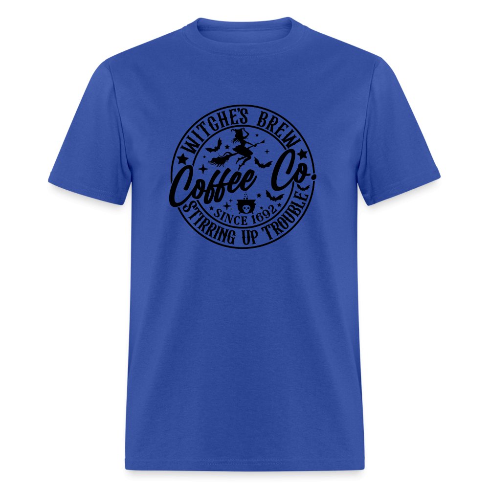 Witches Brew Coffee Co, Stirring Up Trouble Since 1692 T-Shirt - royal blue