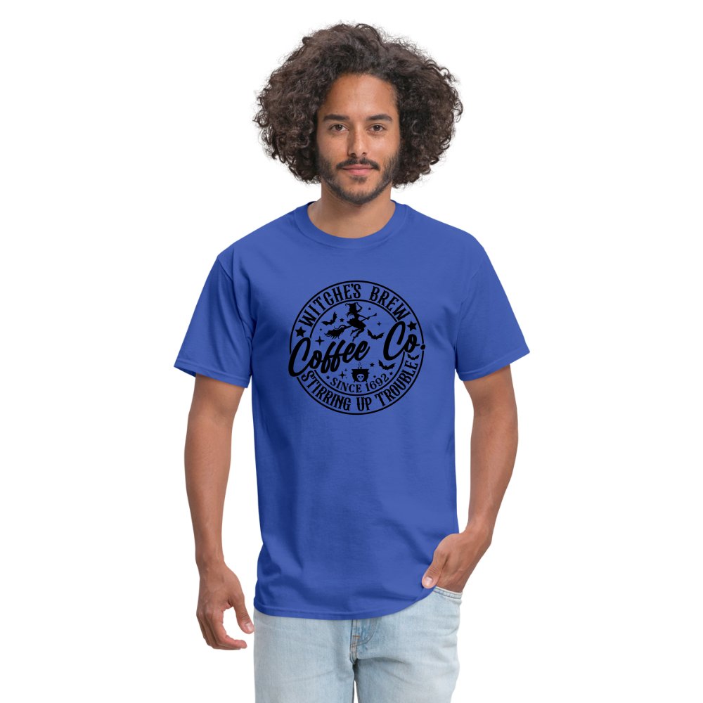 Witches Brew Coffee Co, Stirring Up Trouble Since 1692 T-Shirt - royal blue