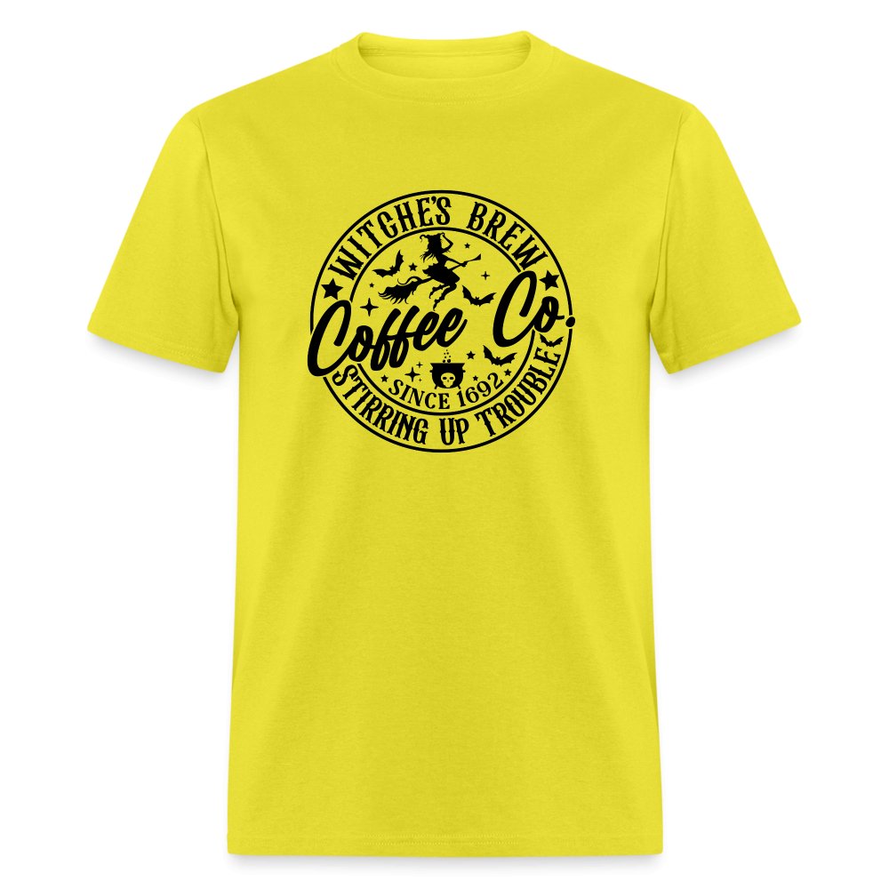 Witches Brew Coffee Co, Stirring Up Trouble Since 1692 T-Shirt - yellow