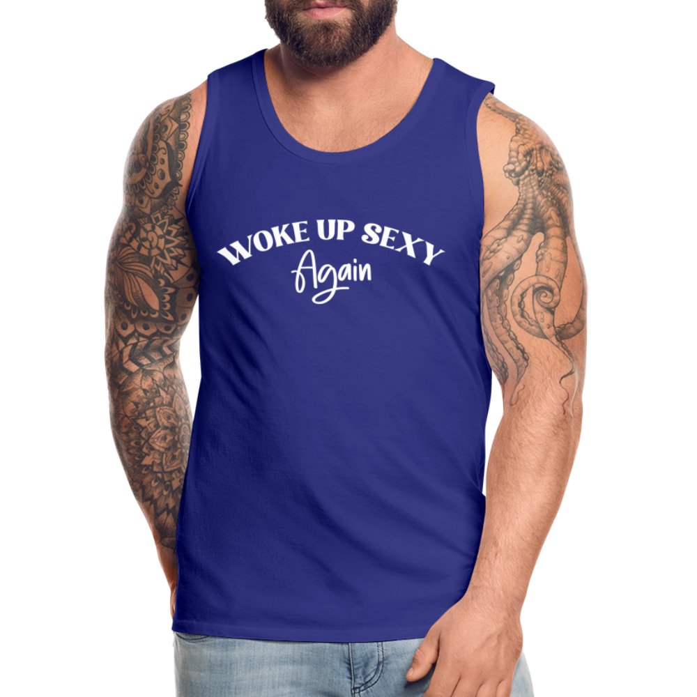 Woke Up Sexy Again Men’s Premium Tank Top - charcoal grey