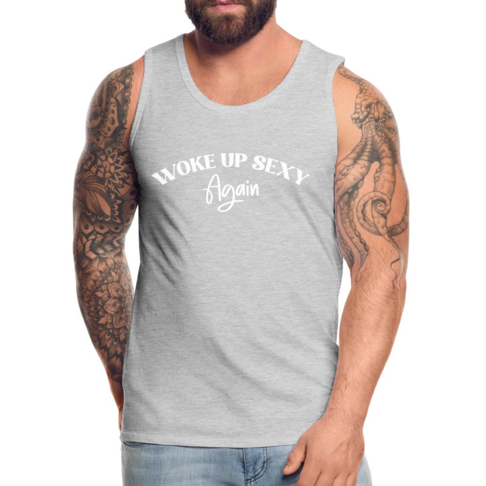 Woke Up Sexy Again Men’s Premium Tank Top - deep navy