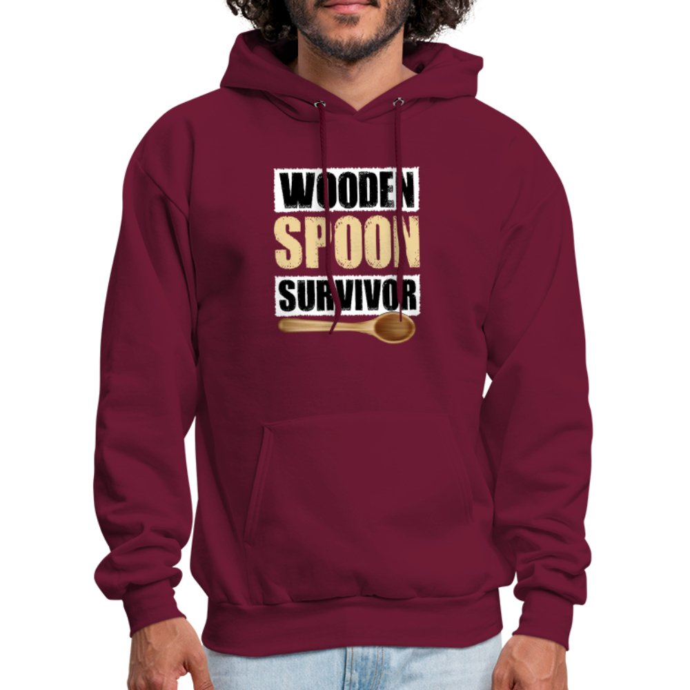 Wooden Spoon Survivor Hoodie - burgundy