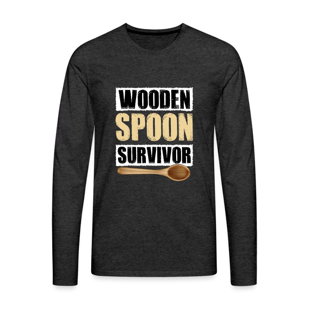 Wooden Spoon Survivor Men's Premium Long Sleeve T-Shirt - charcoal grey