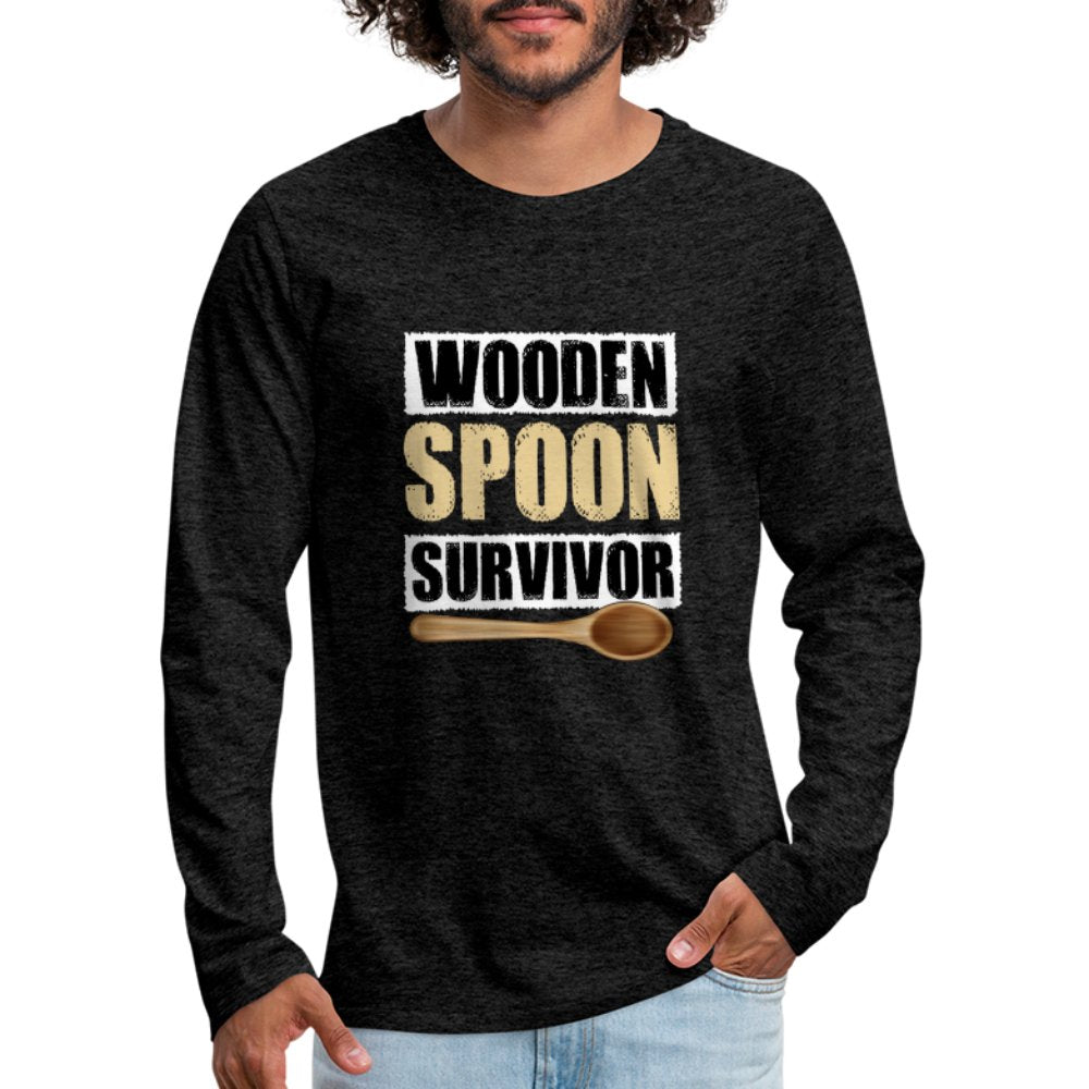 Wooden Spoon Survivor Men's Premium Long Sleeve T-Shirt - charcoal grey