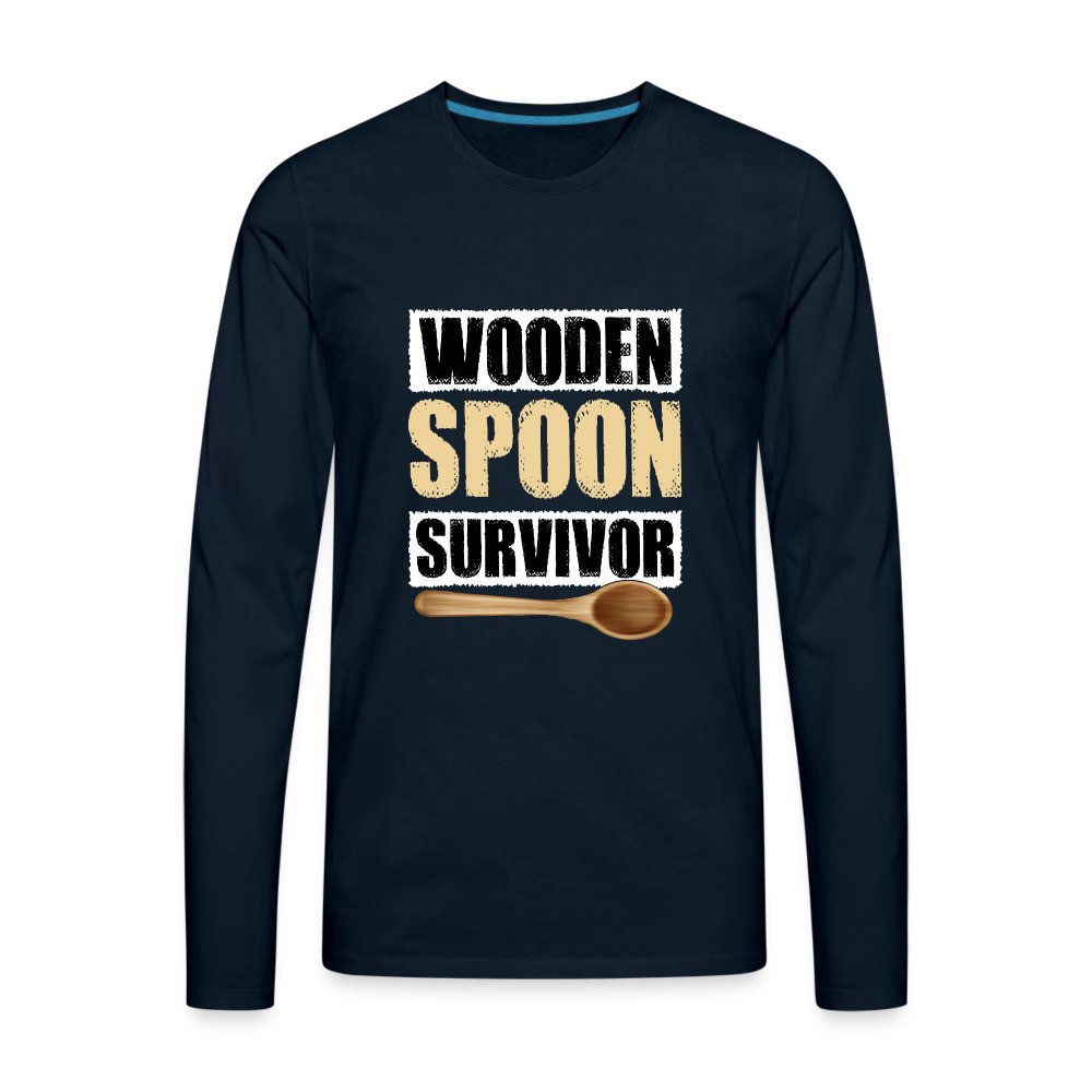 Wooden Spoon Survivor Men's Premium Long Sleeve T-Shirt - deep navy