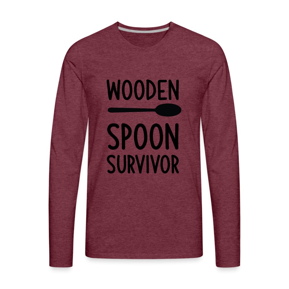 Wooden Spoon Survivor Men's Premium Long Sleeve T-Shirt - heather burgundy