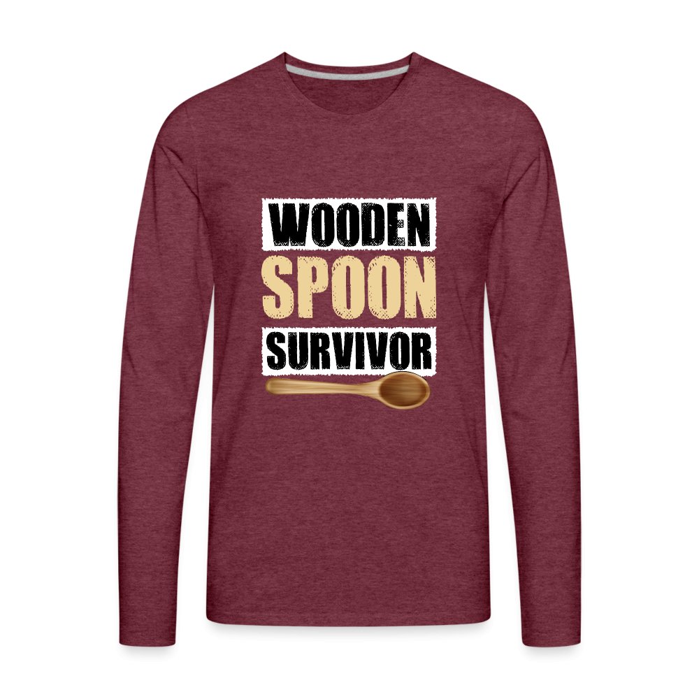 Wooden Spoon Survivor Men's Premium Long Sleeve T-Shirt - heather burgundy