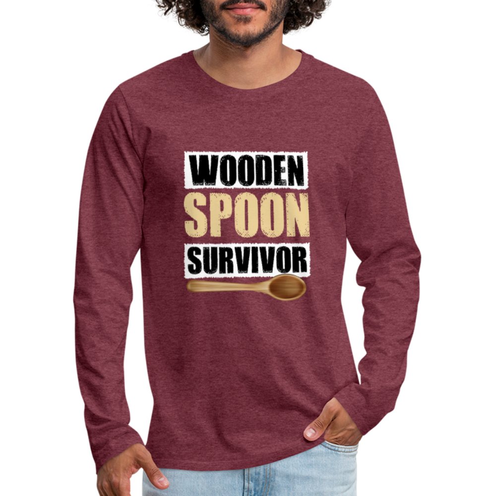 Wooden Spoon Survivor Men's Premium Long Sleeve T-Shirt - heather burgundy