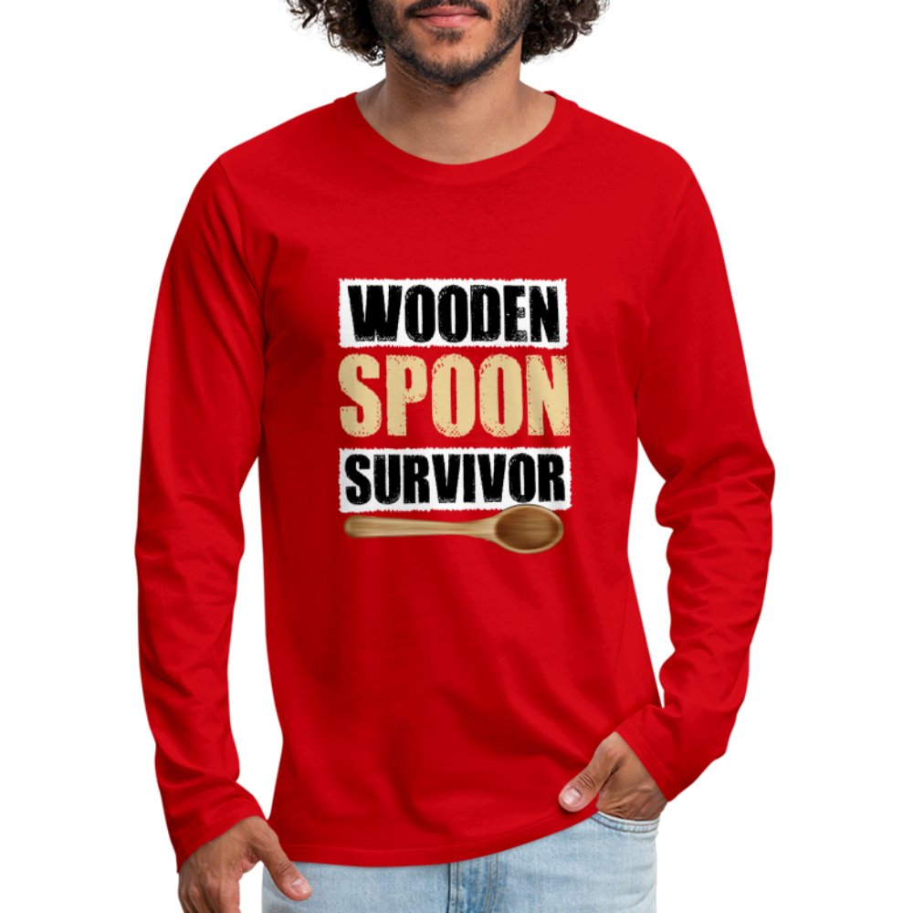 Wooden Spoon Survivor Men's Premium Long Sleeve T-Shirt - heather burgundy