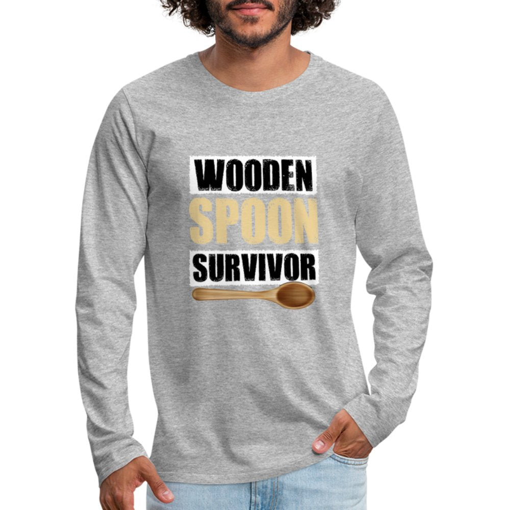 Wooden Spoon Survivor Men's Premium Long Sleeve T-Shirt - heather gray