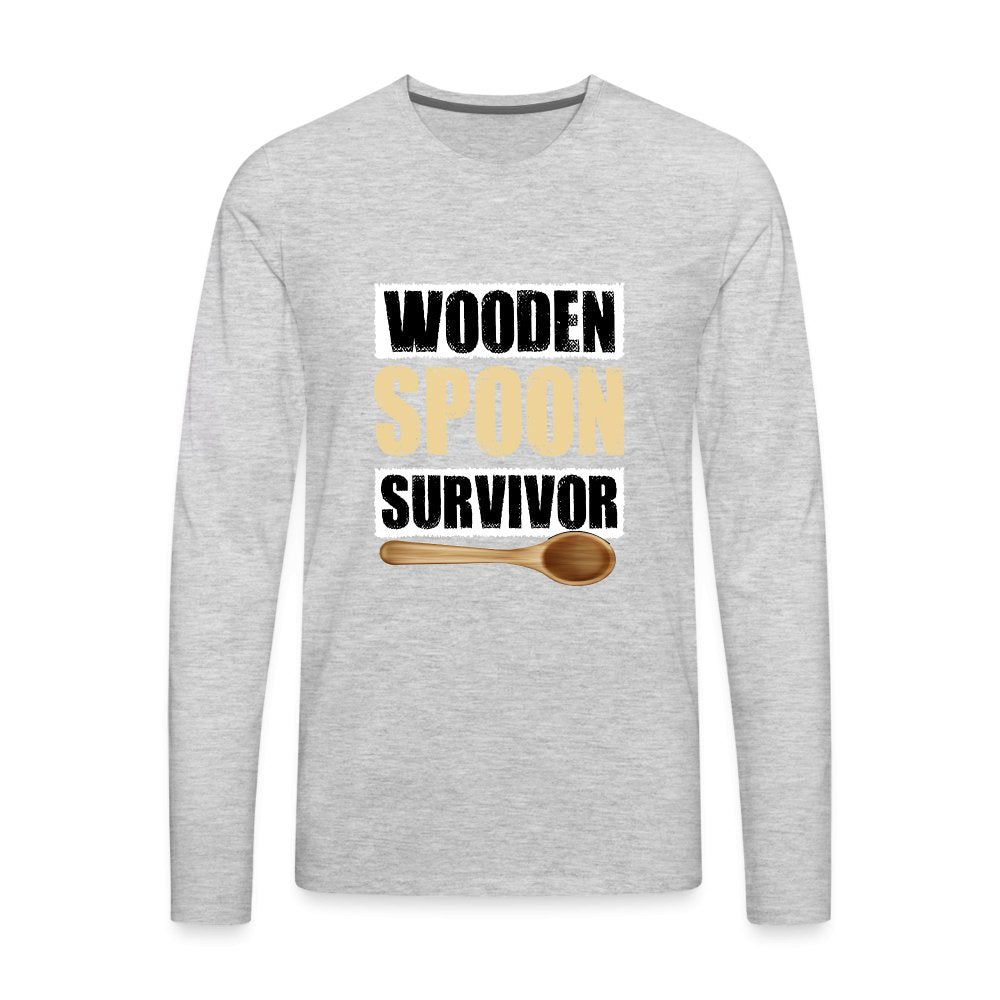 Wooden Spoon Survivor Men's Premium Long Sleeve T-Shirt - heather gray