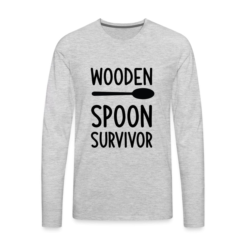 Wooden Spoon Survivor Men's Premium Long Sleeve T-Shirt - heather gray