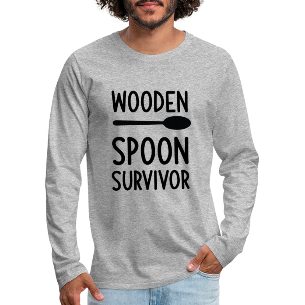 Wooden Spoon Survivor Men's Premium Long Sleeve T-Shirt - heather gray