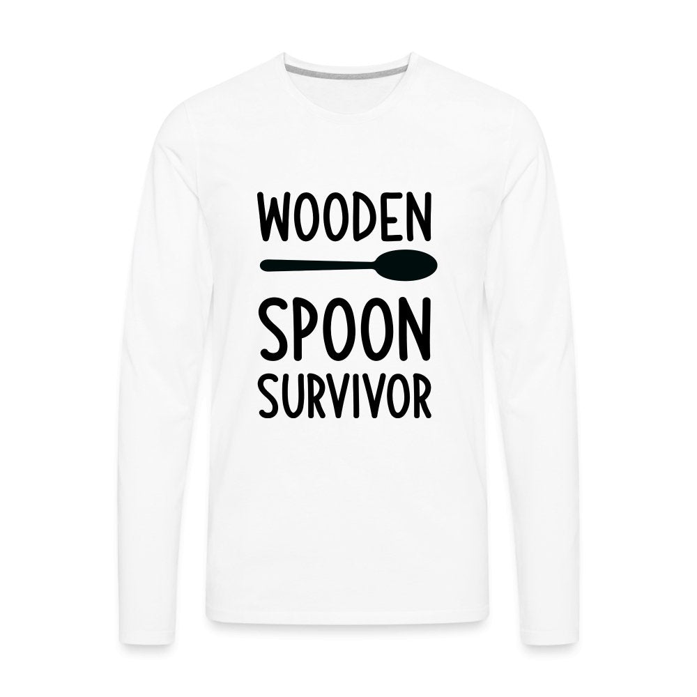 Wooden Spoon Survivor Men's Premium Long Sleeve T-Shirt - white