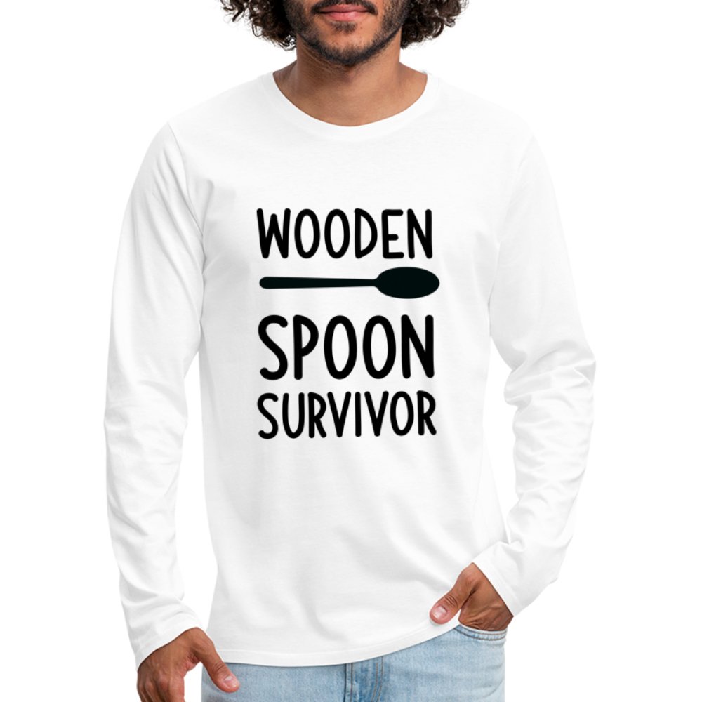 Wooden Spoon Survivor Men's Premium Long Sleeve T-Shirt - white