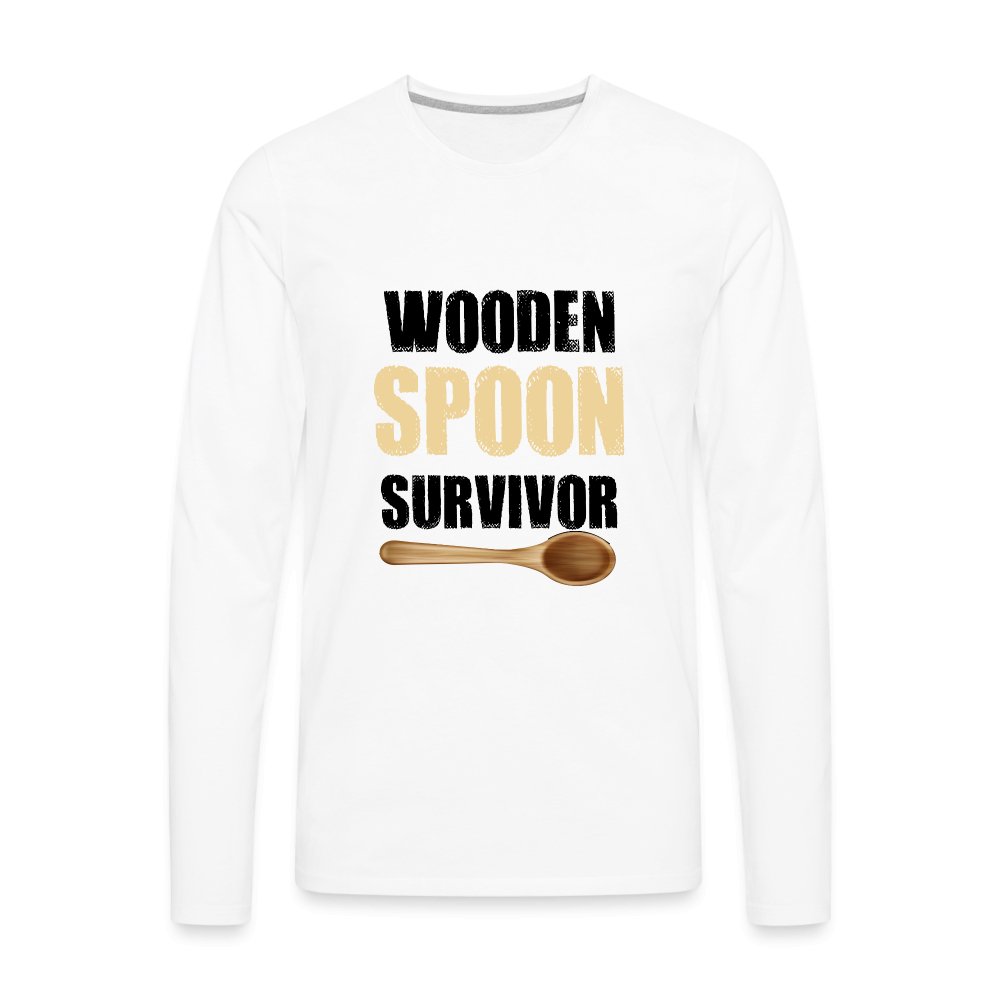 Wooden Spoon Survivor Men's Premium Long Sleeve T-Shirt - white