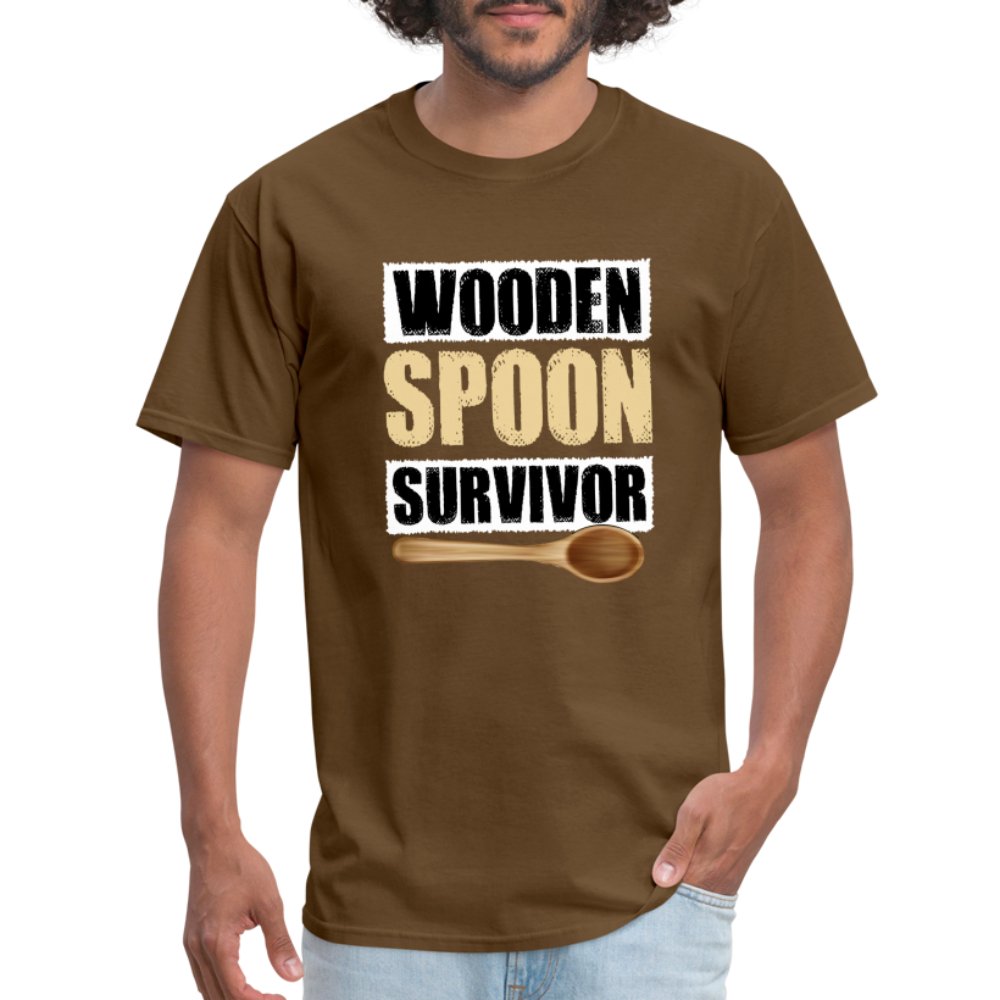 Wooden Spoon Survivor T-Shirt - brown