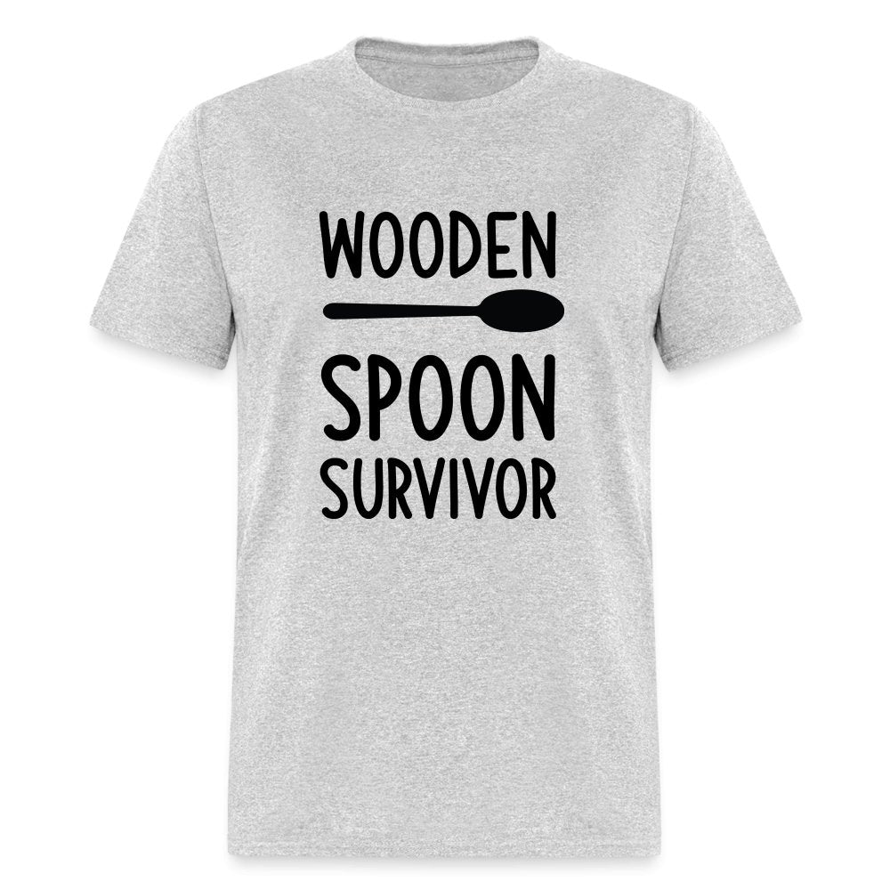 Wooden Spoon Survivor T-Shirt - heather gray