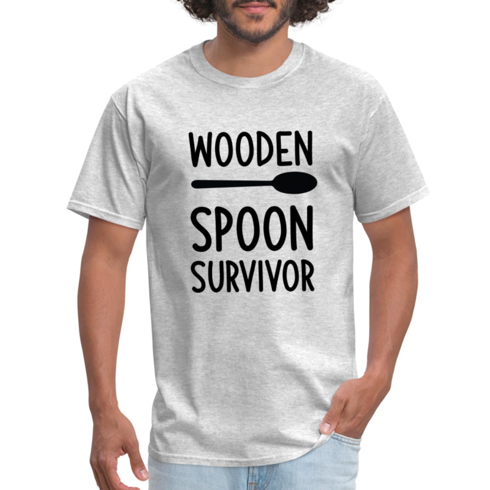 Wooden Spoon Survivor T-Shirt - heather gray