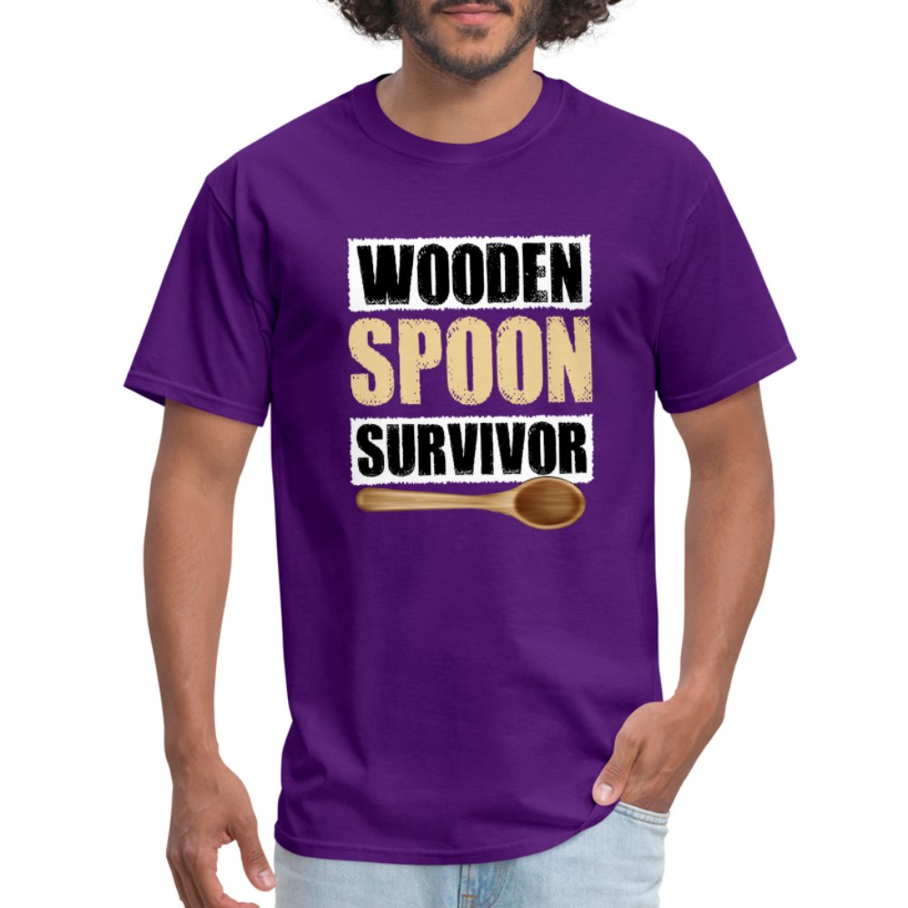 Wooden Spoon Survivor T-Shirt - purple