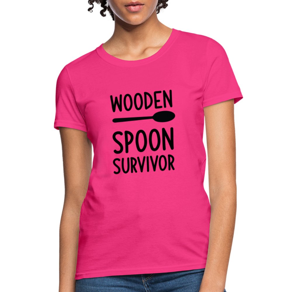 Wooden Spoon Survivor Women's Contoured T-Shirt - fuchsia