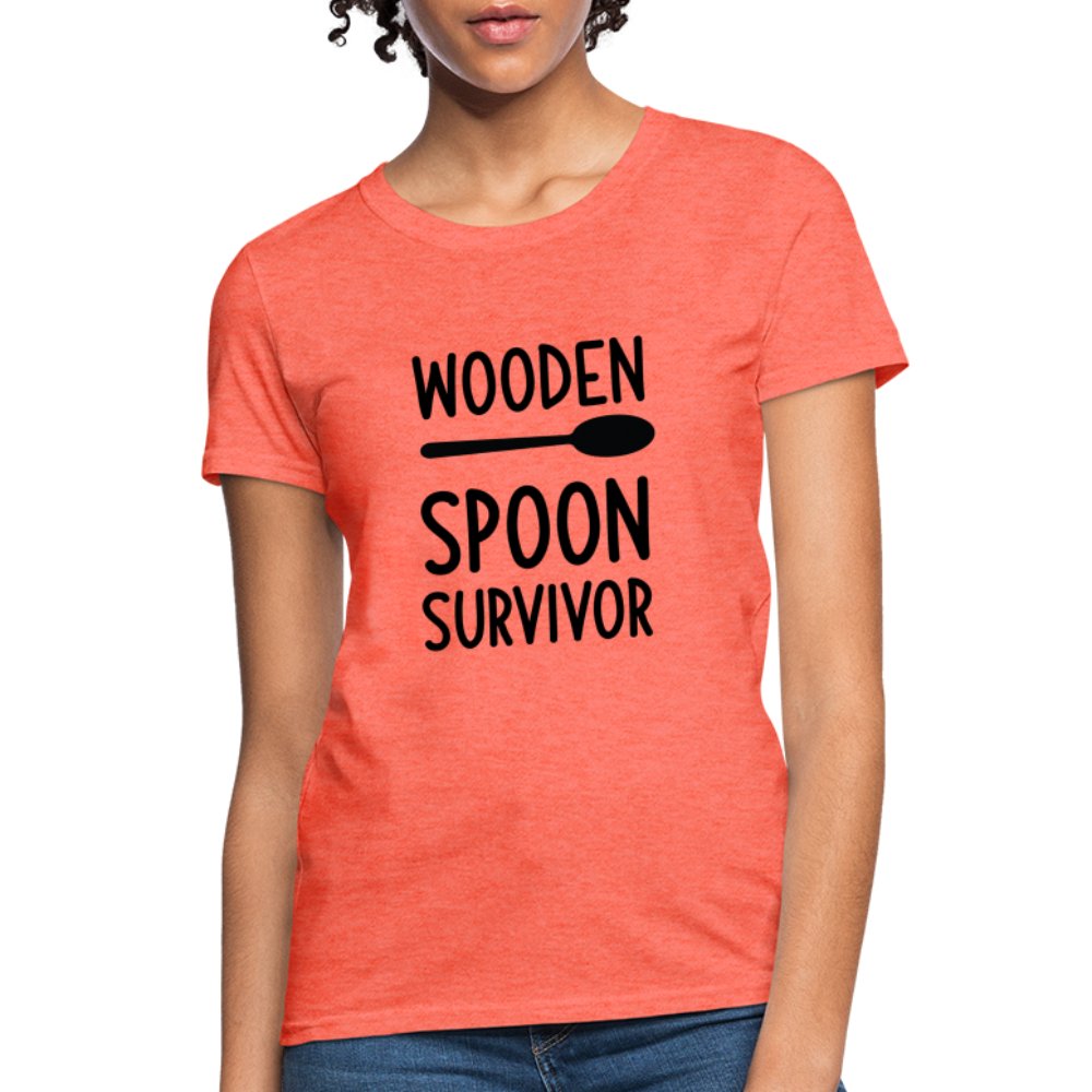 Wooden Spoon Survivor Women's Contoured T-Shirt - heather coral