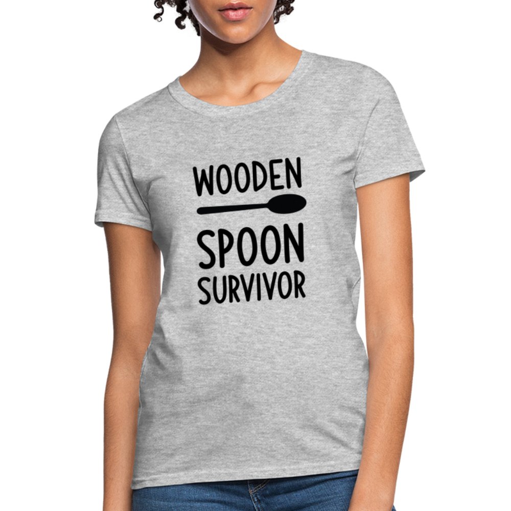 Wooden Spoon Survivor Women's Contoured T-Shirt - heather gray