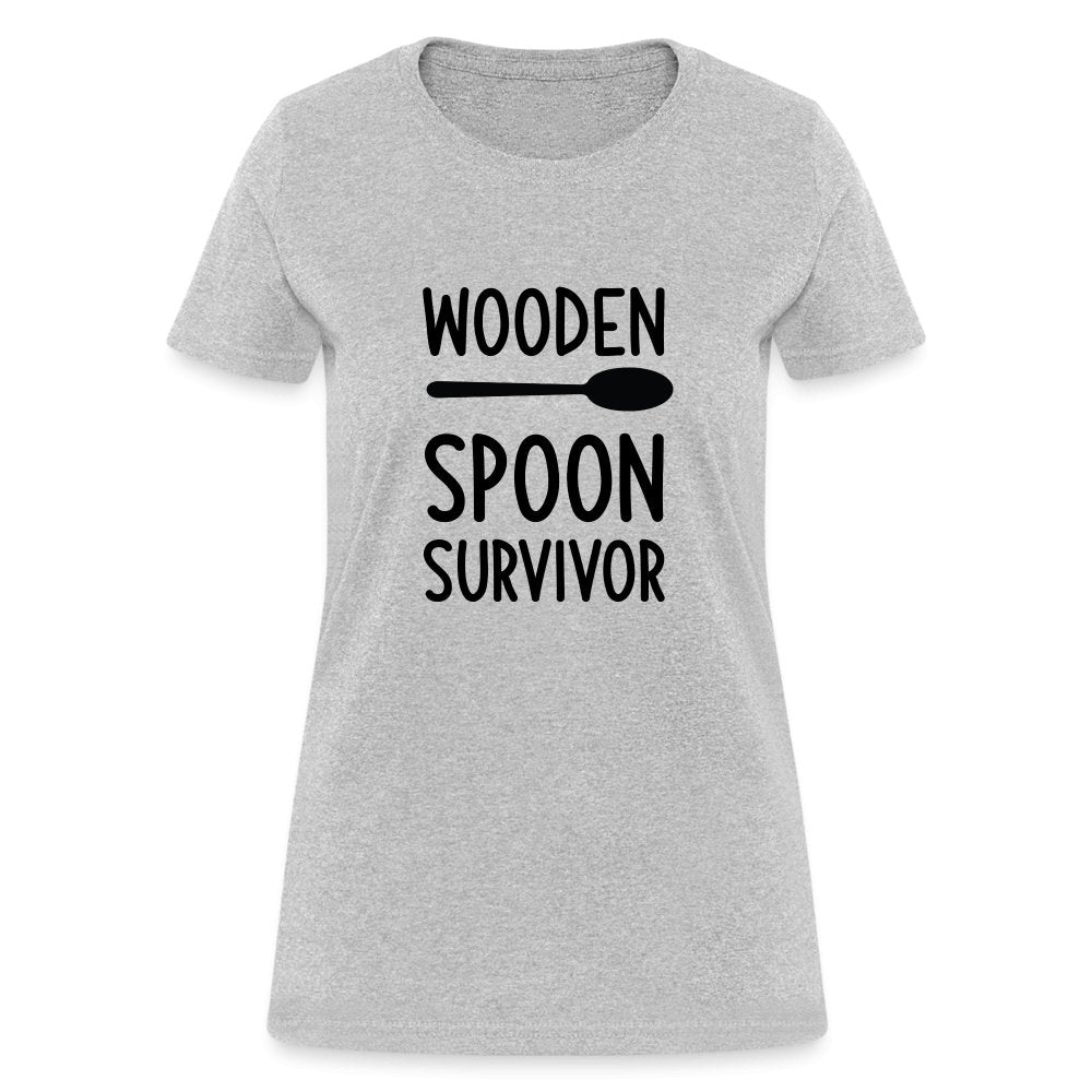 Wooden Spoon Survivor Women's Contoured T-Shirt - heather gray