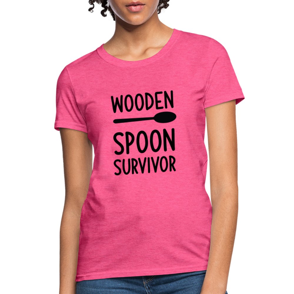 Wooden Spoon Survivor Women's Contoured T-Shirt - heather pink