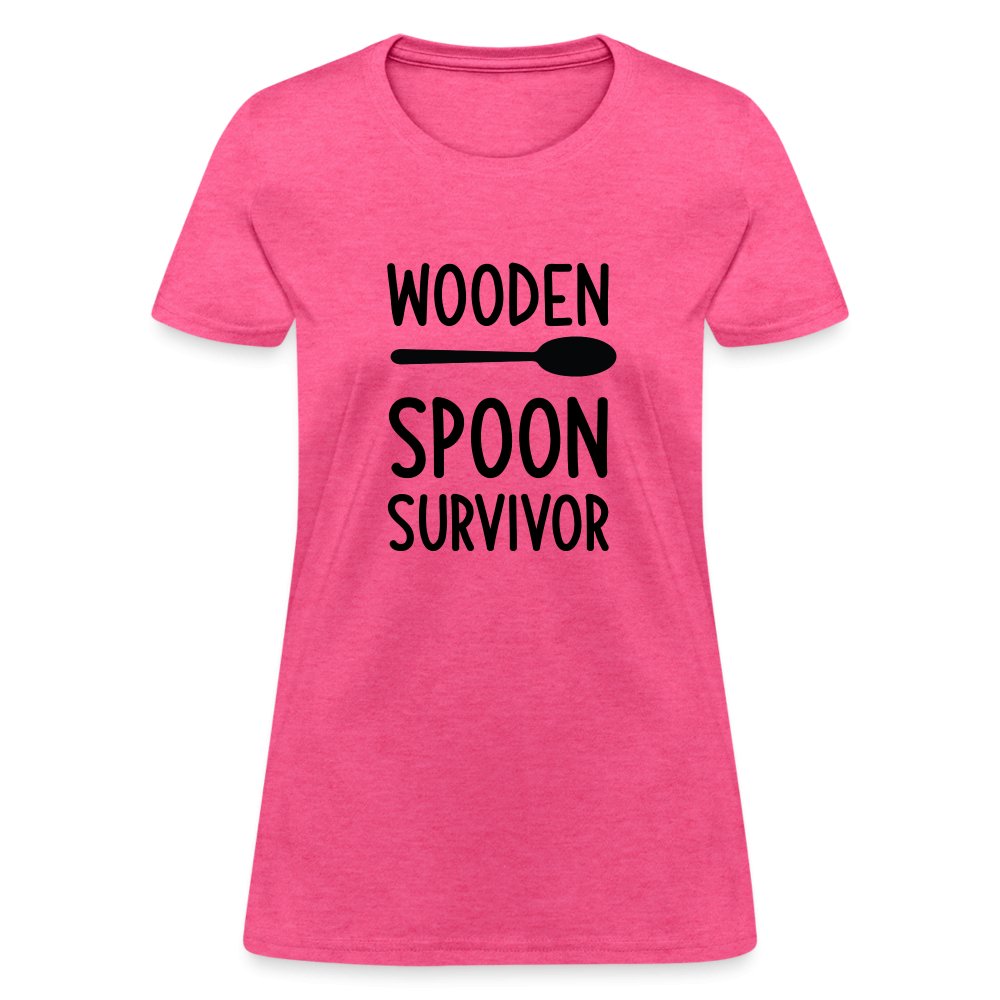 Wooden Spoon Survivor Women's Contoured T-Shirt - heather pink