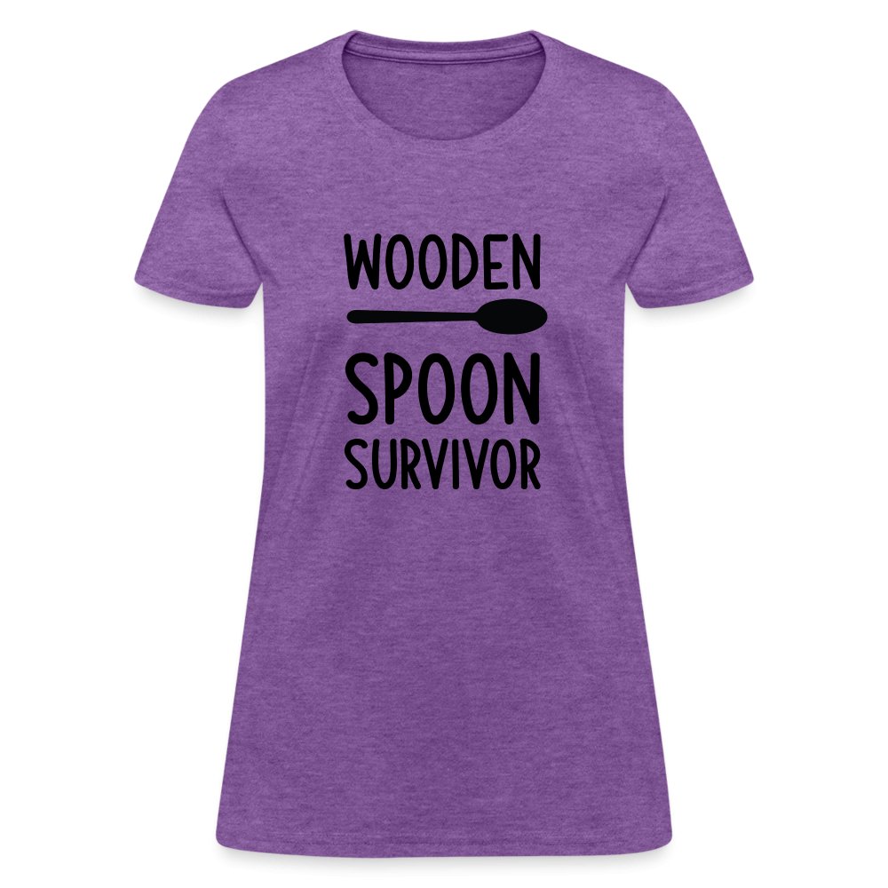 Wooden Spoon Survivor Women's Contoured T-Shirt - purple heather