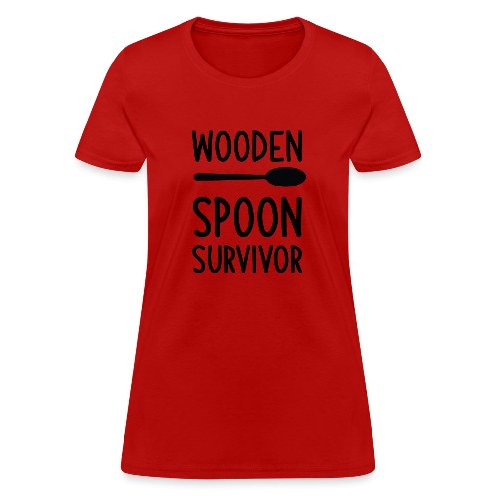 Wooden Spoon Survivor Women's Contoured T-Shirt - red