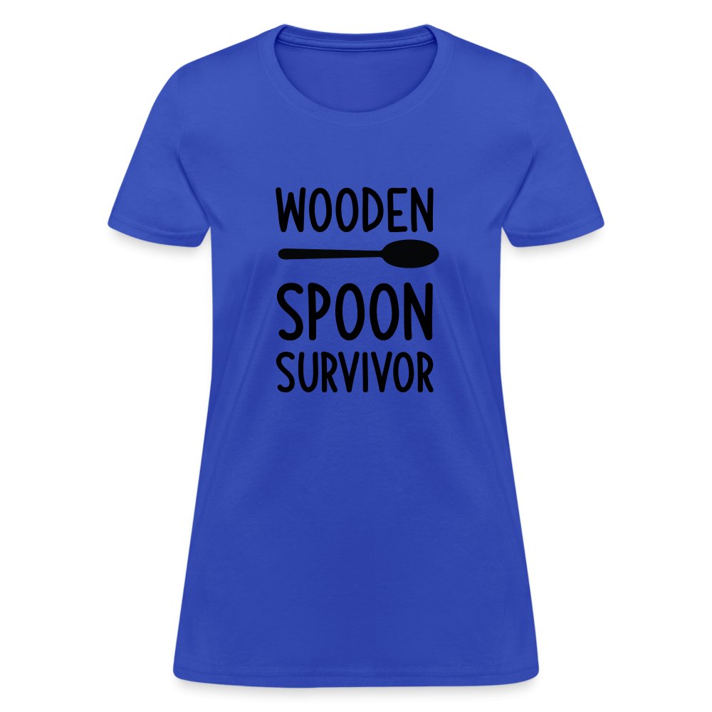 Wooden Spoon Survivor Women's Contoured T-Shirt - royal blue