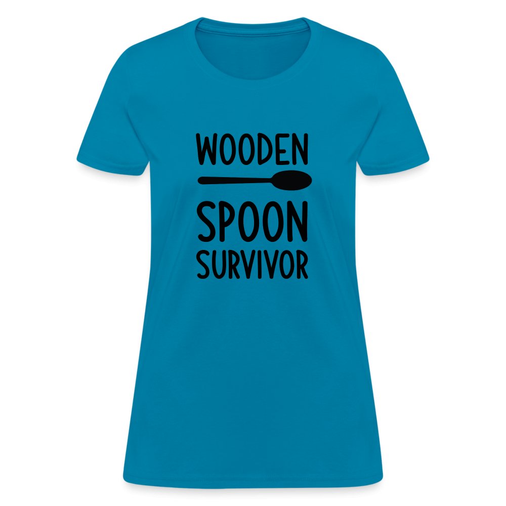 Wooden Spoon Survivor Women's Contoured T-Shirt - turquoise