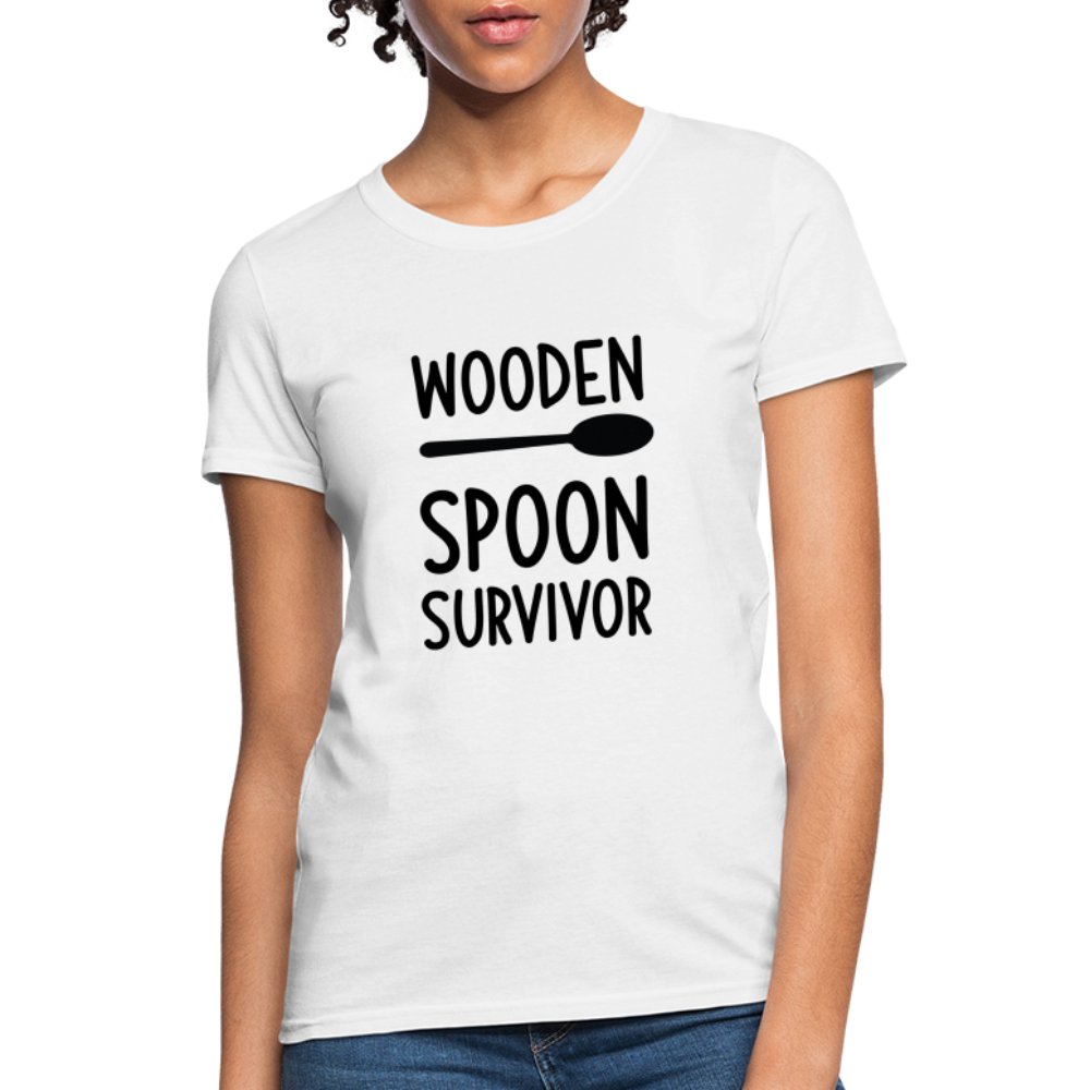 Wooden Spoon Survivor Women's Contoured T-Shirt - white