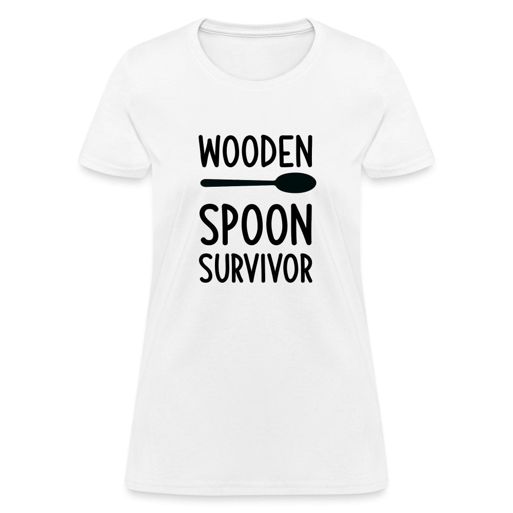 Wooden Spoon Survivor Women's Contoured T-Shirt - white