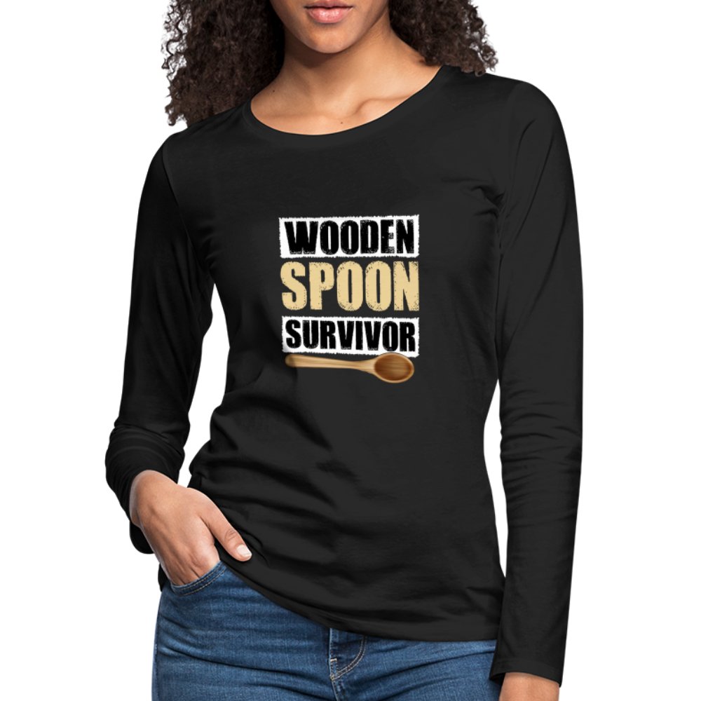 Wooden Spoon Survivor Women's Premium Long Sleeve T-Shirt - black