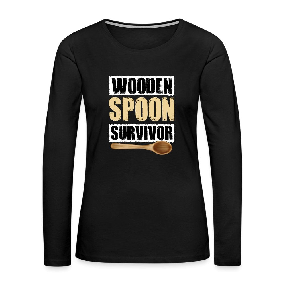 Wooden Spoon Survivor Women's Premium Long Sleeve T-Shirt - black