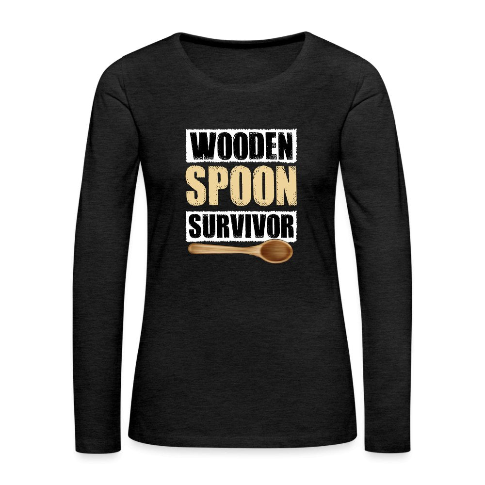 Wooden Spoon Survivor Women's Premium Long Sleeve T-Shirt - charcoal grey