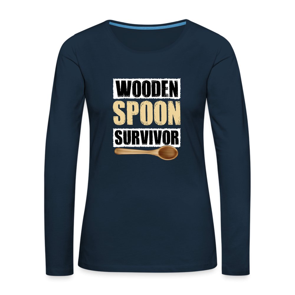 Wooden Spoon Survivor Women's Premium Long Sleeve T-Shirt - deep navy