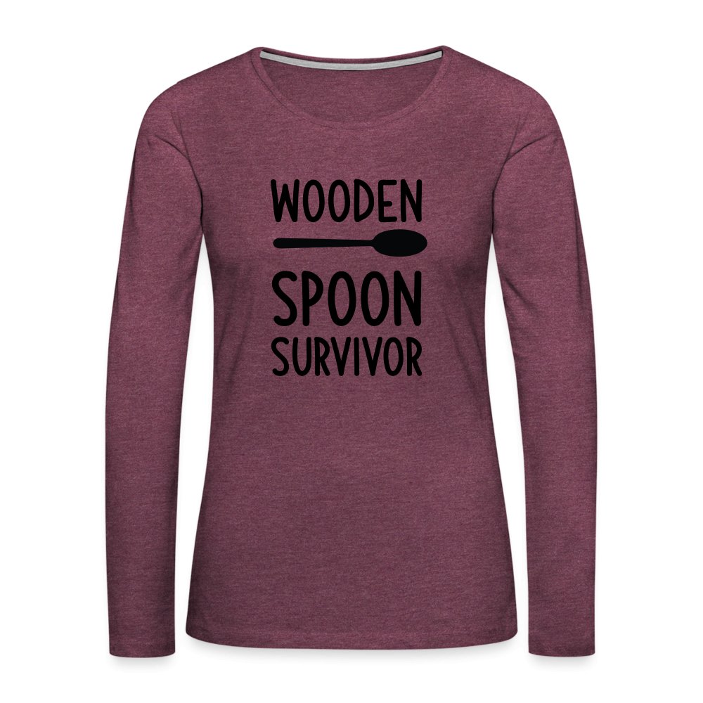 Wooden Spoon Survivor Women's Premium Long Sleeve T-Shirt - heather burgundy