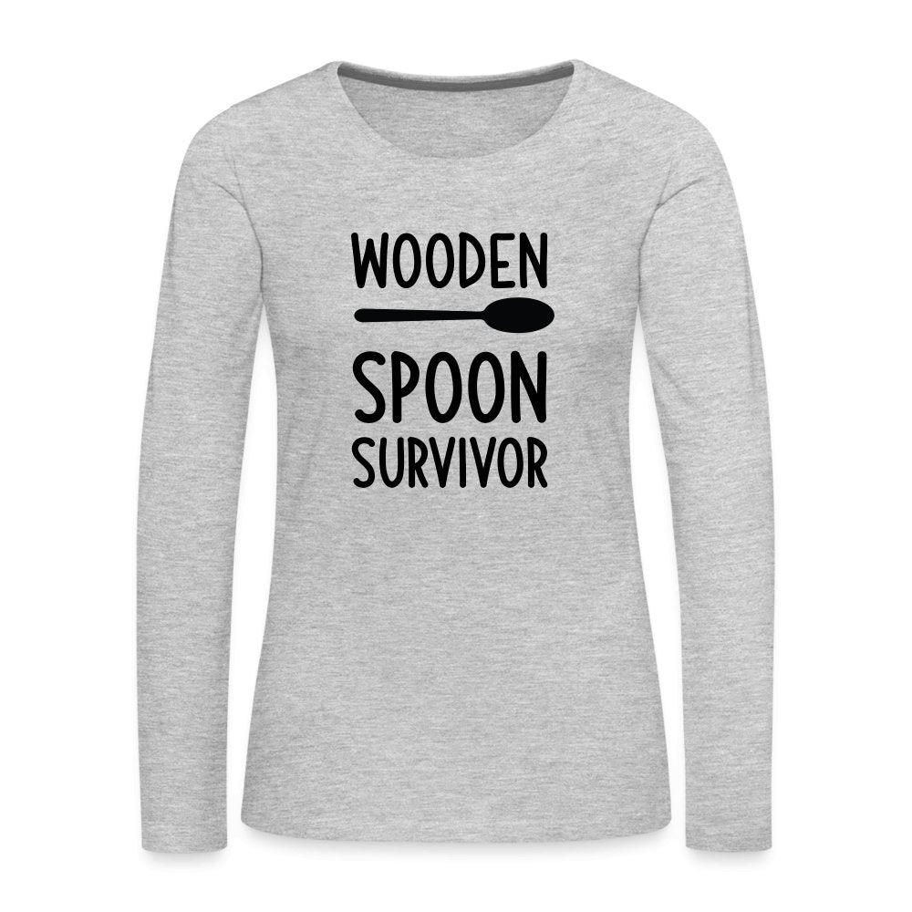 Wooden Spoon Survivor Women's Premium Long Sleeve T-Shirt - heather gray