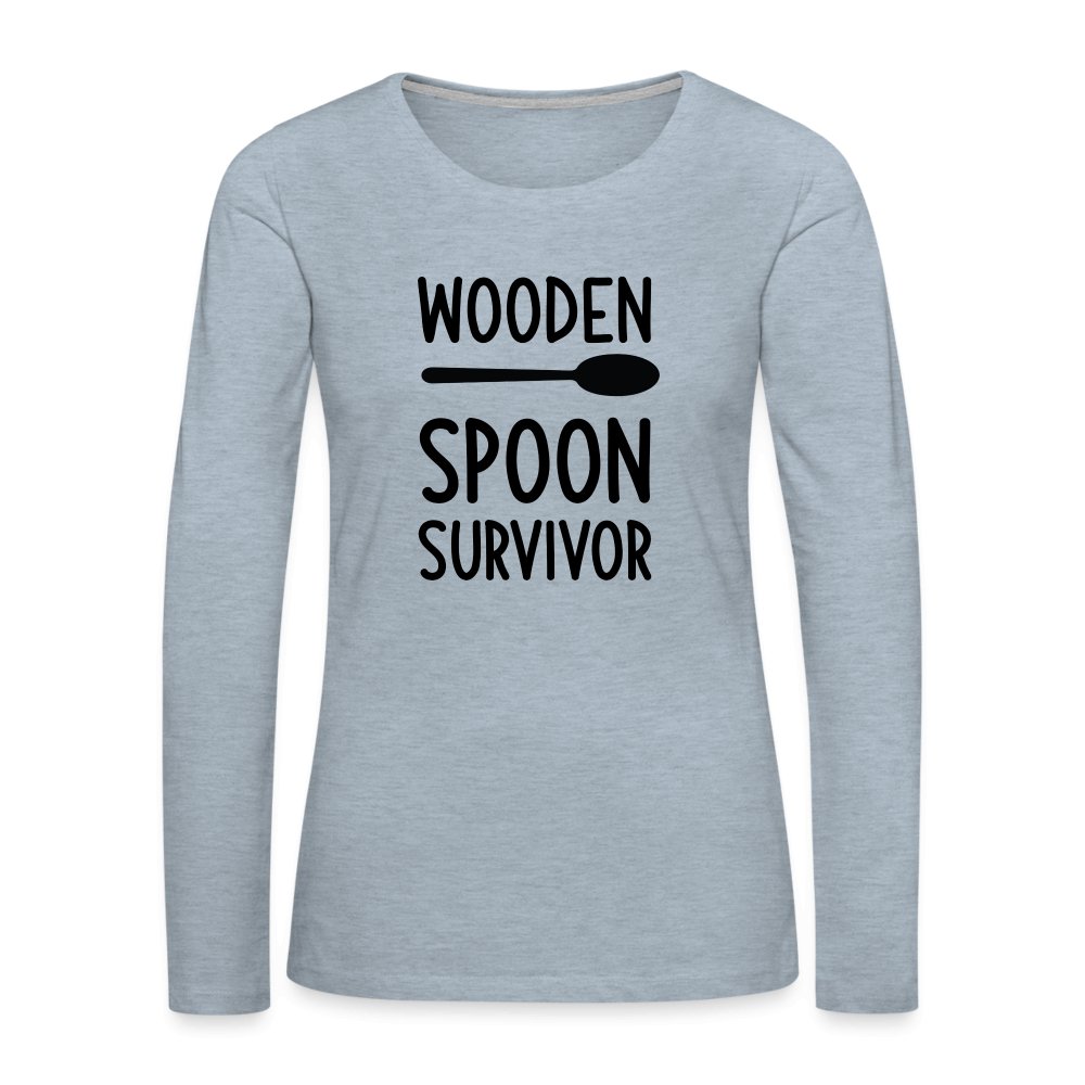 Wooden Spoon Survivor Women's Premium Long Sleeve T-Shirt - heather ice blue