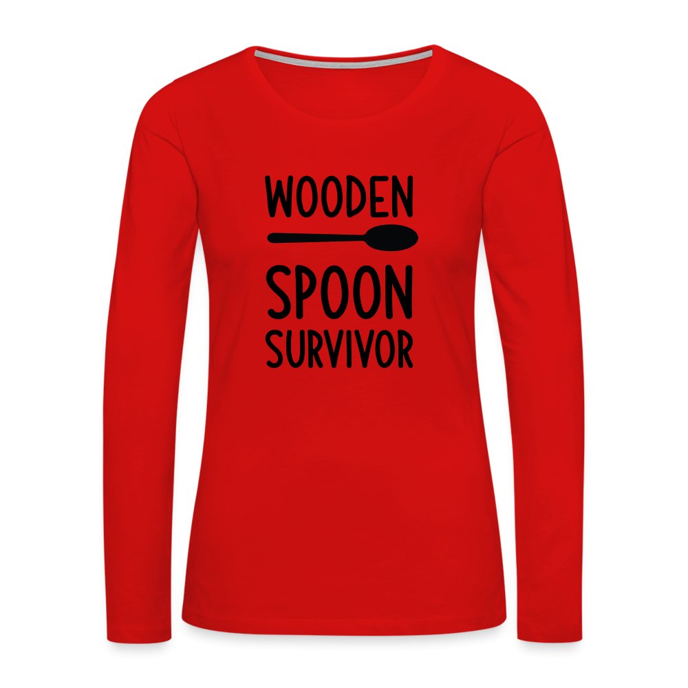 Wooden Spoon Survivor Women's Premium Long Sleeve T-Shirt - red