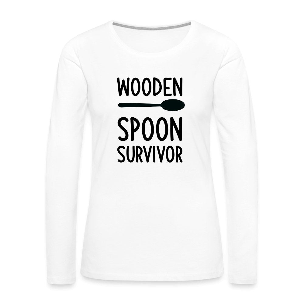 Wooden Spoon Survivor Women's Premium Long Sleeve T-Shirt - white