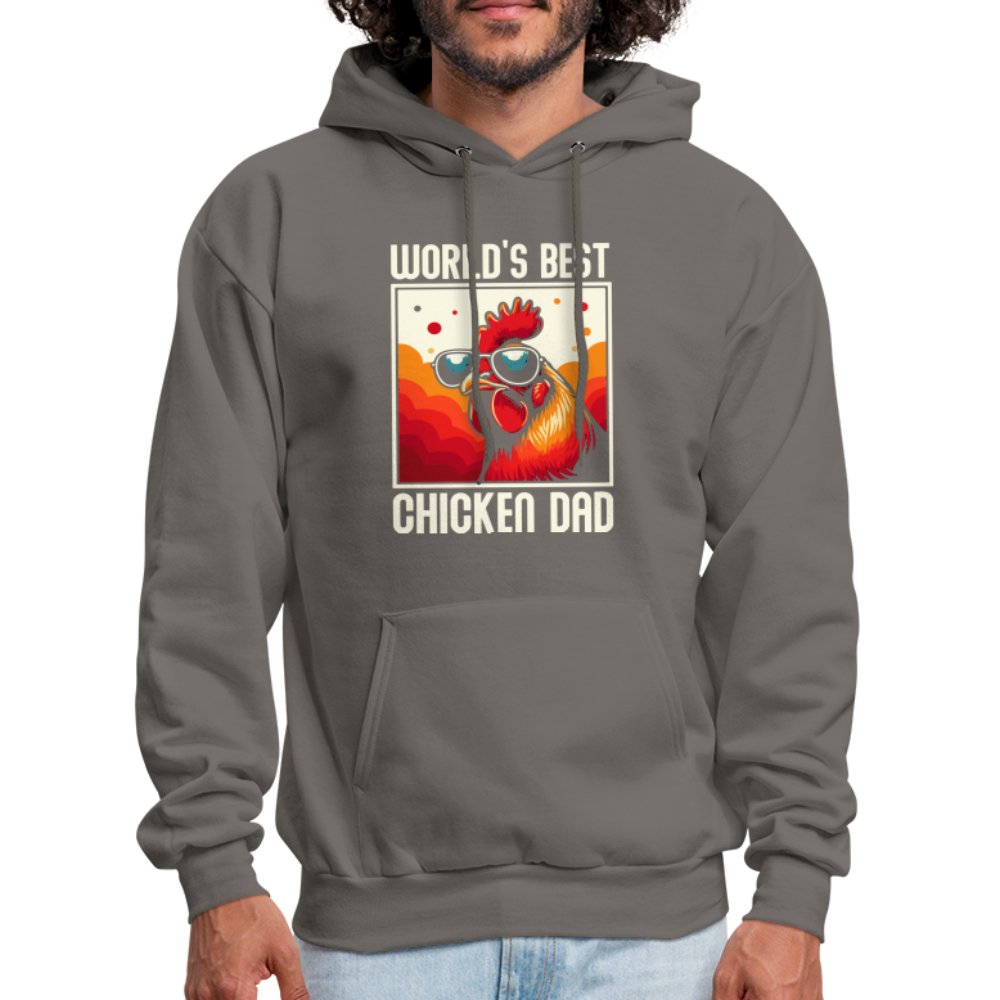 World's Best Chicken Dad Hoodie (Backyard Chickens) - asphalt gray