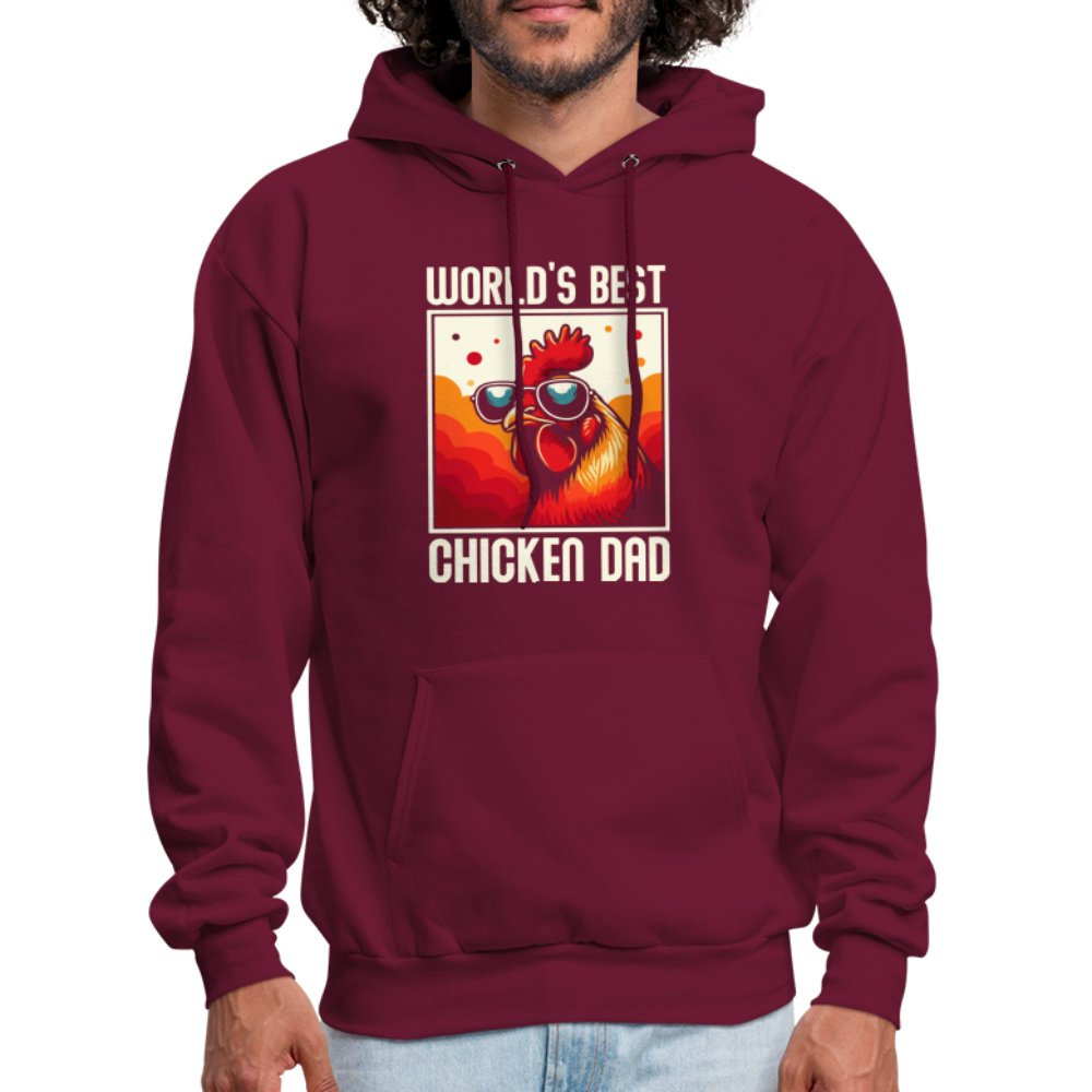 World's Best Chicken Dad Hoodie (Backyard Chickens) - burgundy