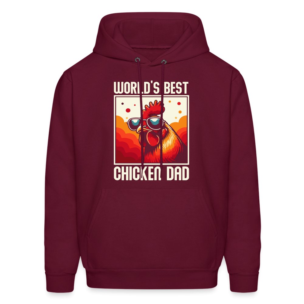 World's Best Chicken Dad Hoodie (Backyard Chickens) - burgundy